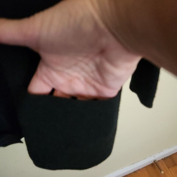 Moda Made In Italy Black Wool Blend Long Line V Neck Cardigan Sweater Size XL - Picture 3 of 7